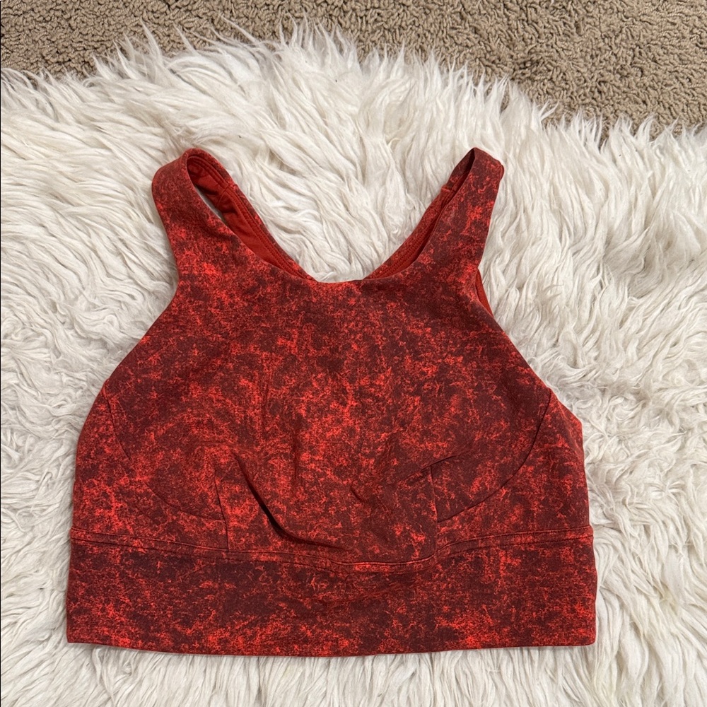 LULULEMON Wunder Train Longline Bra
Denim Wash Print Autumn Red Black Size 10